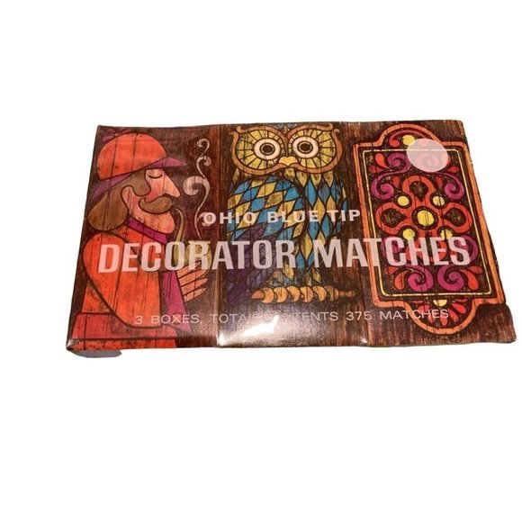 Vintage Unopened Ohio Blue Tip Decorator Matches. 375 Matches $40 Per Pack. B10 - Picture 2 of 3
